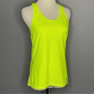UNDER Armor highlighter green reflective heat gear tank top size small